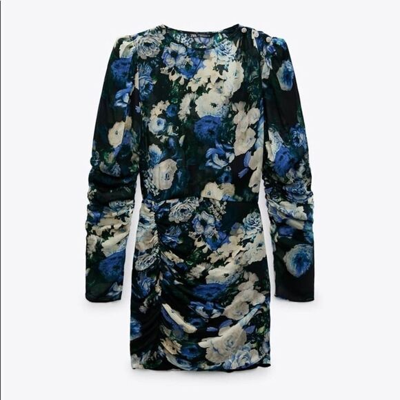 ZARA BLOGGER FAVORITE FLORAL PRINT DRESS - Picture 11 of 14